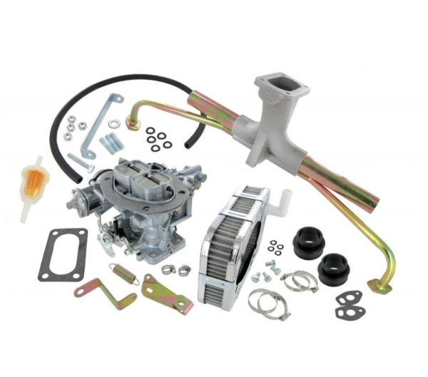 Progressive-carburetor-kit-with-air-cleaner-EPC-32/36F--Isolated-style-manifold-for-use-with-dual-or-single-port-VW-Käfer-47-0622-0